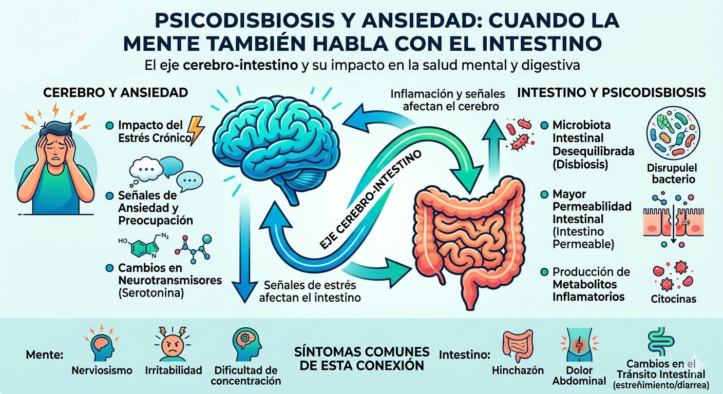 Psicodisbiosis y ansiedad: cuando la mente también habla con el intestino (Pyschodysbiosis)